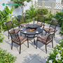 Bàn nhôm đúc tròn kết hợp nướng BBQ sân vườn nhà hàng cho 6 người BND-NML120VD
