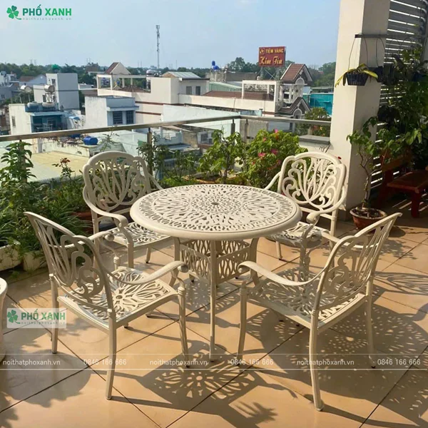 Bàn ghế trà sân thượng – Bí quyết trang trí sân thượng đẹp