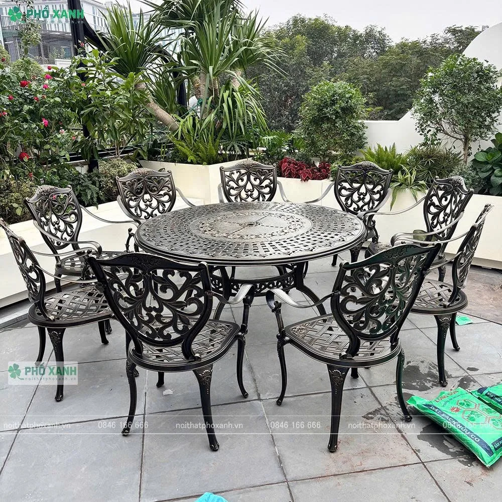 Bàn ghế nhôm đúc sơn tĩnh điện - Giải pháp hoàn hảo cho không gian ngoài trời