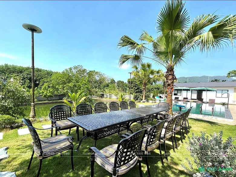 Nội Thất Phố Xanh cung cấp bàn ghế nhôm đúc Tại Lương Sơn, Hoà Bình 