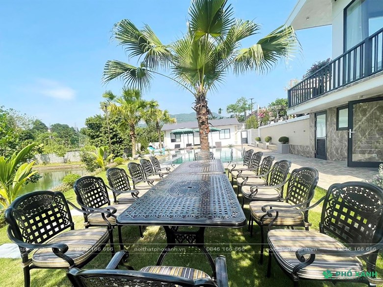 Nội Thất Phố Xanh cung cấp bàn ghế nhôm đúc Tại Lương Sơn, Hoà Bình 