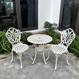 Bộ bàn ghế nhôm đúc nhỏ ban công, sân vườn BND-D60D01TK