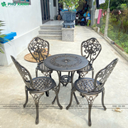 Bộ bàn ghế nhôm đúc nhỏ gọn dành cho sân vườn,ban công nhỏ BND-HV70HTD