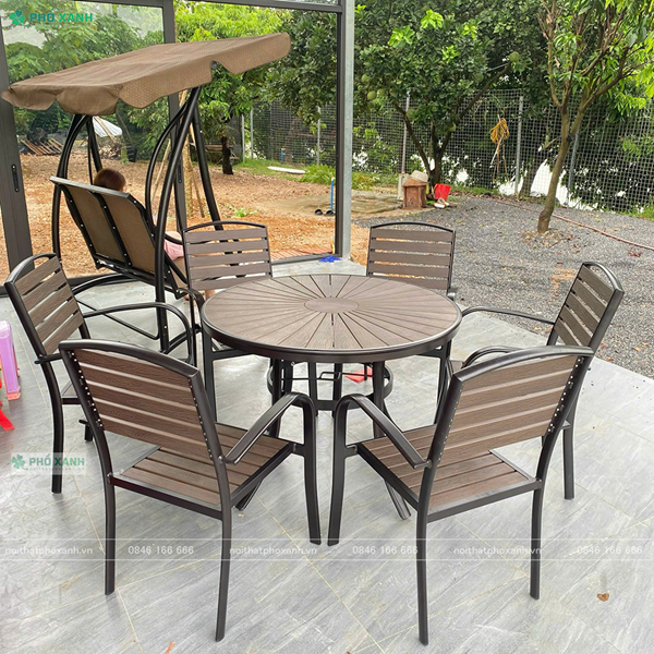 Bộ bàn ghế Composite sân vườn, nhà hàng, cafe BCP-105NXKD