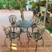 Bộ bàn ghế nhôm đúc ngoài trời D80 màu đen đồng BND-HV80D