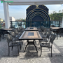 Bộ bàn ghế nhôm đúc mặt đá nướng dành cho biệt thự,sân vườn rộng BND-ND18998D01