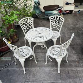 Bộ bàn ghế nhôm đúc nhỏ ngoài trời dành cho ban công,sân vườn nhỏ BND-D70CCTK