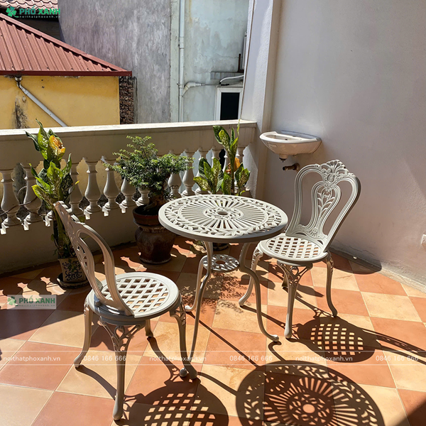 Bộ bàn ghế nhôm đúc nhỏ ngoài trời sân vườn,ban công BND-60CCTK