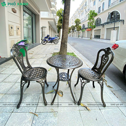 Bộ bàn ghế nhôm đúc nhỏ ngoài trời sân vườn,ban công BND-60D