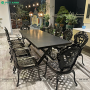 Bộ bàn ghế nhôm đúc thu gọn thông minh BND-BTG180-240D