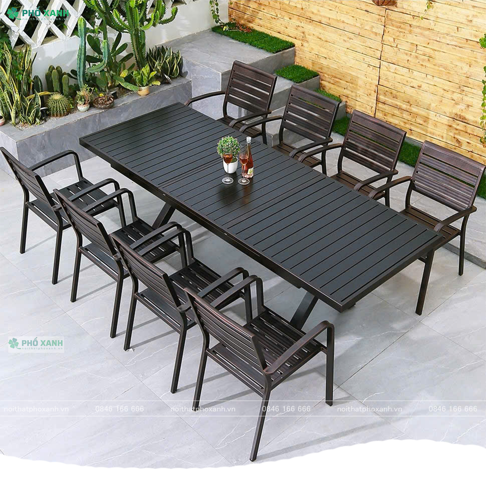 Bộ bàn ghế nhôm đúc sân vườn thu gọn thông minh BTG-18090NND01