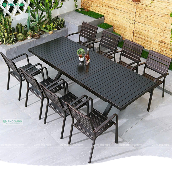 Bộ bàn ghế nhôm đúc sân vườn thu gọn thông minh BTG-18090NND01