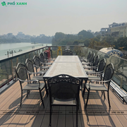 Bộ bàn ghế nhôm đúc mặt đá ngoài trời BND-MD18090D