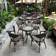 Bộ bàn ghế cafe mặt đá ghế Bistro GL-GCD01
