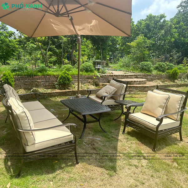 Bộ bàn ghế sofa hợp kim nhôm đúc ngoài trời,sân vườn SF-ND