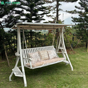 Xích đu nhập khẩu 3 chỗ nhôm đúc sân vườn có mái che XDNK-3CNLTK