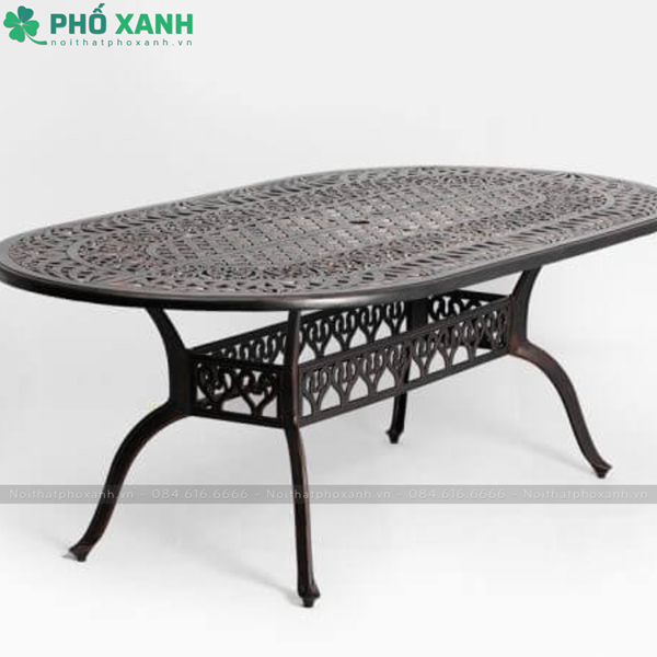 Bàn nhôm đúc hình elip ngoài trời BND-BD21001100TTD 6-8 ghế lựa chọn tối ưu cho không gian lớn