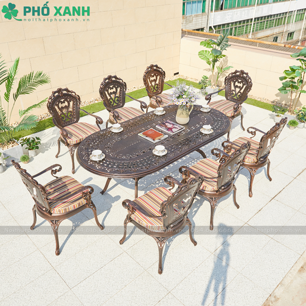 B&agrave;n nh&ocirc;m đ&uacute;c h&igrave;nh elip ngo&agrave;i trời BND-BD21001100TTD lựa chọn tối ưu cho kh&ocirc;ng gian lớn