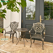 Bộ bàn ghế nhôm đúc nhỏ 1 bàn 2 ghế dành cho ban công, sân vườn nhỏ BND-D70HVD01