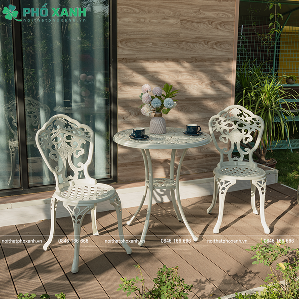 Bộ bàn ghế nhôm đúc nhỏ ban công, sân vườn BND-70TK