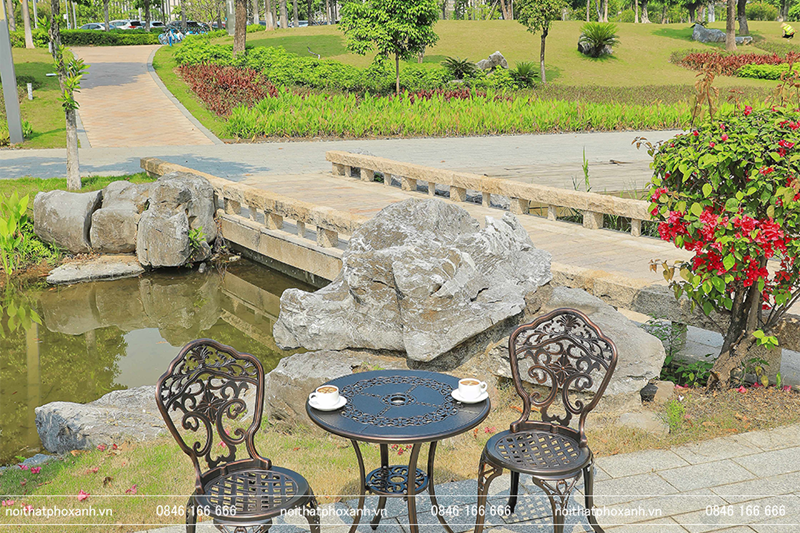 Bộ b&agrave;n ghế nh&ocirc;m đ&uacute;c nhỏ ban c&ocirc;ng, s&acirc;n vườn BND-HV70