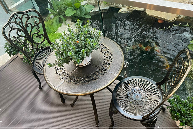 Bộ b&agrave;n ghế nh&ocirc;m đ&uacute;c nhỏ ban c&ocirc;ng, s&acirc;n vườn BND-HV70