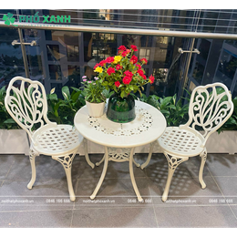 Bộ b&agrave;n ghế nh&ocirc;m đ&uacute;c nhỏ ban c&ocirc;ng, s&acirc;n vườn BND-HV70TK