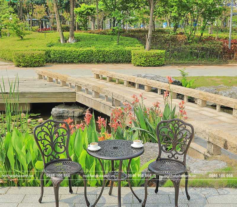 Bộ b&agrave;n ghế nh&ocirc;m đ&uacute;c nhỏ ngo&agrave;i trời s&acirc;n vườn,ban c&ocirc;ng BND-60D