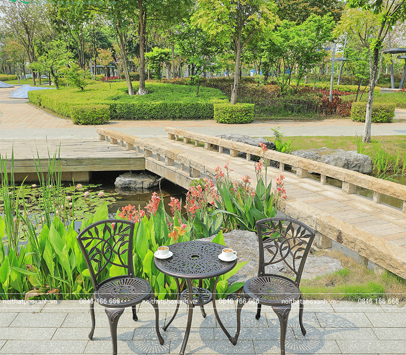 Bộ b&agrave;n ghế nh&ocirc;m đ&uacute;c nhỏ ngo&agrave;i trời s&acirc;n vườn,ban c&ocirc;ng BND-60D