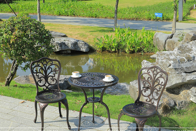 Bộ b&agrave;n ghế nh&ocirc;m đ&uacute;c nhỏ ngo&agrave;i trời s&acirc;n vườn,ban c&ocirc;ng BND-60CCD