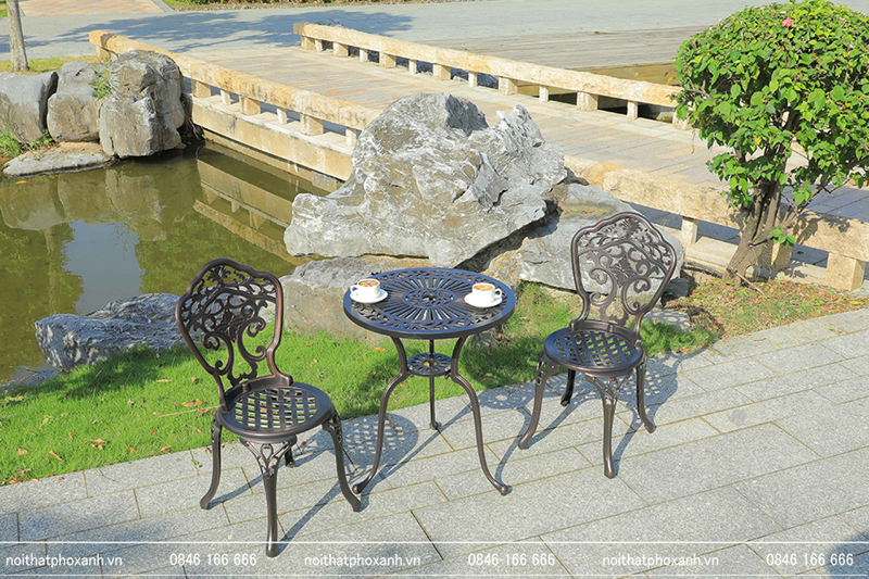 Bộ b&agrave;n ghế nh&ocirc;m đ&uacute;c nhỏ ngo&agrave;i trời s&acirc;n vườn,ban c&ocirc;ng BND-60CCD