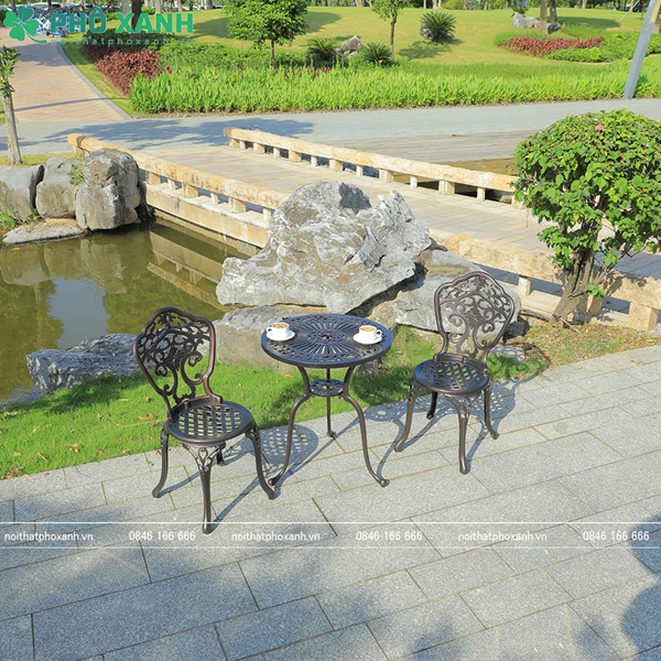 Bộ bàn ghế nhôm đúc nhỏ ngoài trời sân vườn,ban công BND-60CCD