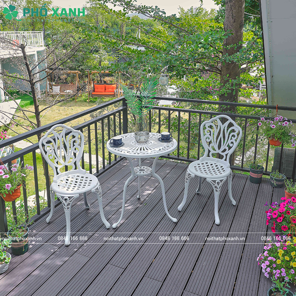 Bộ bàn ghế nhôm đúc nhỏ ngoài trời sân vườn,ban công BND-60CCTK