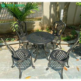 Bộ b&agrave;n ghế nh&ocirc;m đ&uacute;c nhỏ ngo&agrave;i trời,s&acirc;n vườn,ban c&ocirc;ng BND-6070D