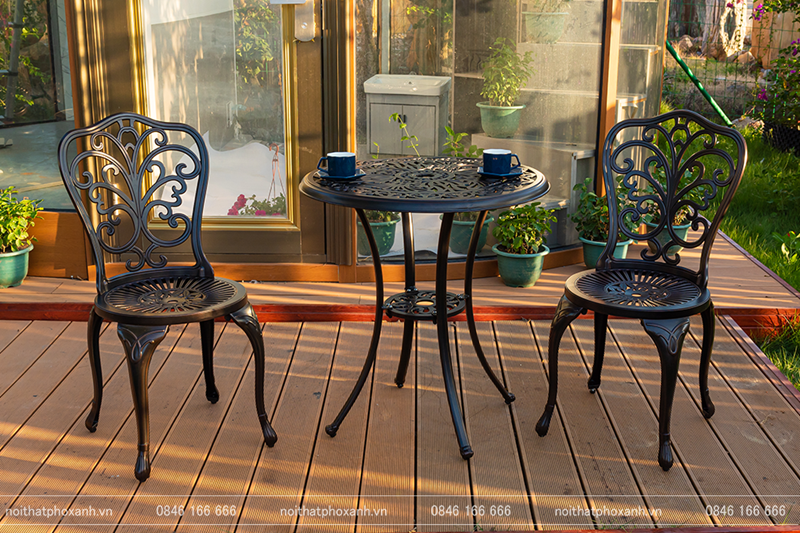 bộ b&agrave;n ghế nh&ocirc;m đ&uacute;c nhỏ BND-70D