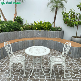 Bộ b&agrave;n ghế nh&ocirc;m đ&uacute;c nhỏ ban c&ocirc;ng, s&acirc;n vườn BND-HV70TK