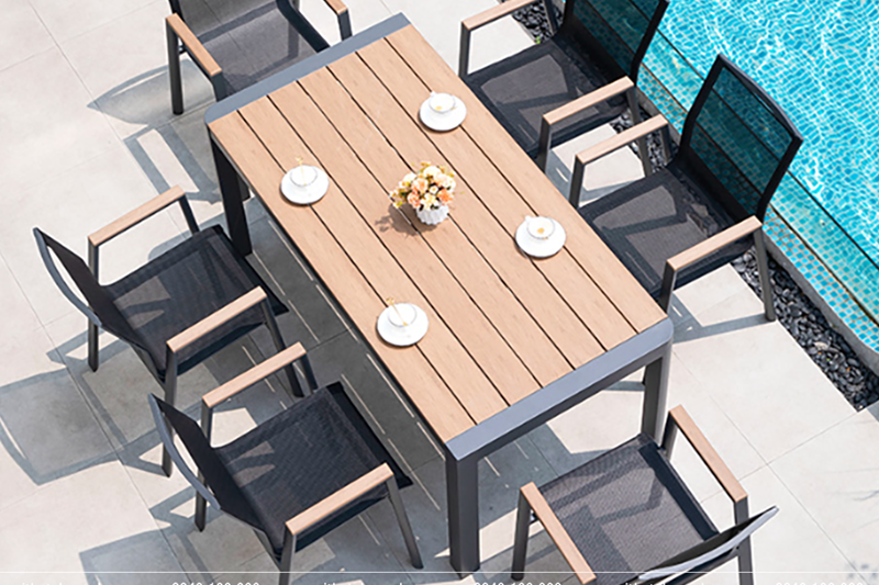 Bộ b&agrave;n ghế Polywood nh&agrave; h&agrave;ng, qu&aacute;n cafe, s&acirc;n vườn BPLW-15090GRAY