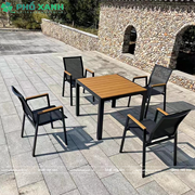 Bộ bàn ghế Composite kết hợp với ghế lưới Textilene BCP-80NGKD