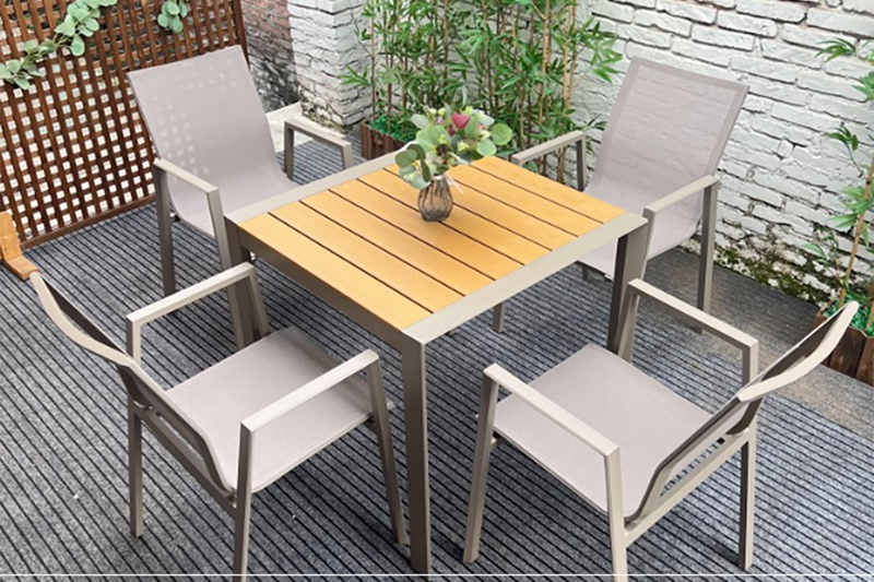 Bộ b&agrave;n ghế Polywood nh&agrave; h&agrave;ng, qu&aacute;n cafe, s&acirc;n vườn BPLW-8080N