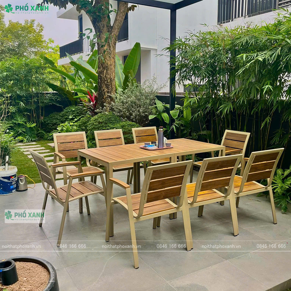Bộ bàn ghế Composite dành cho nhà hàng,quán cafe, villa BCP-15090NVKD01
