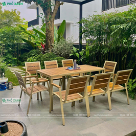 Bộ bàn ghế Composite dành cho nhà hàng,quán cafe, villa BCP-15090NVKD01