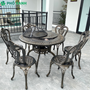 Bộ bàn ghế nhôm đúc tròn kết hợp nướng than hoa 6-8 ghế BND-N106ND