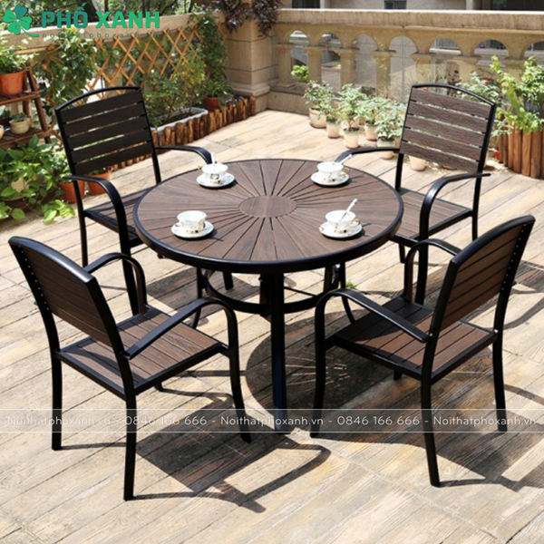 Bộ bàn ghế Composite sân vườn, nhà hàng, cafe BCP-105NXKD
