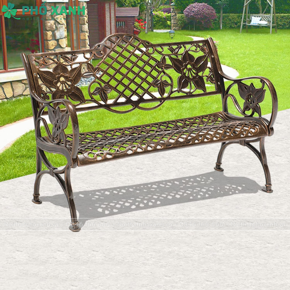 Ghế công viên nhôm đúc sân vườn biệt thự GCV-NTK