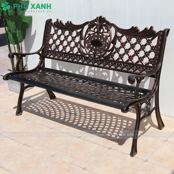 Băng ghế công viên nhôm đúc sân vườn ngoài trời GCV-NHD