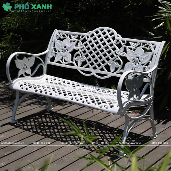 Ghế công viên nhôm đúc sân vườn ngoài trời GCV-ND