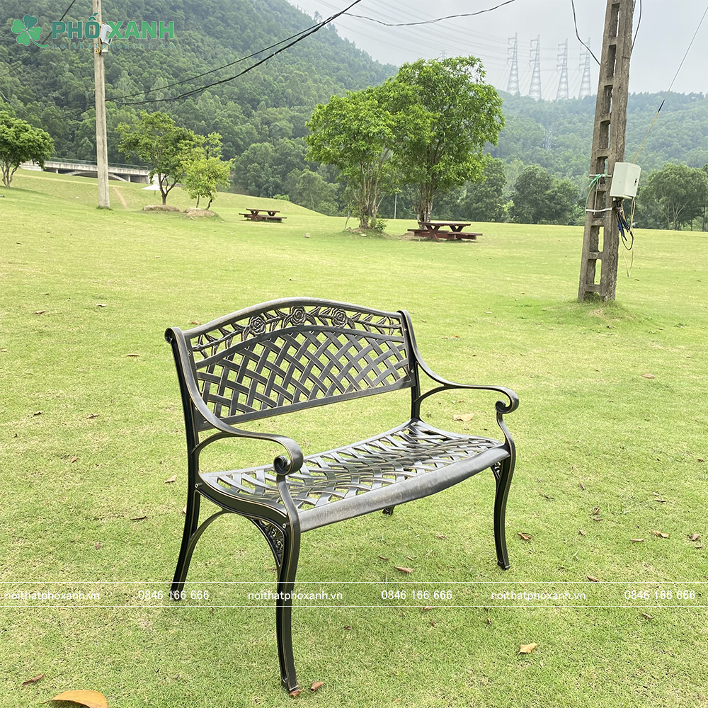 Ghế công viên nhôm đúc sân vườn ngoài trời GCV-130HHD