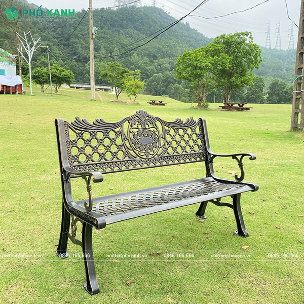 Băng ghế công viên nhôm đúc sân vườn ngoài trời GCV-NHD