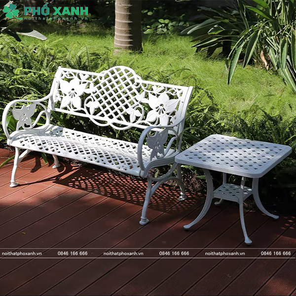 Ghế công viên nhôm đúc sân vườn ngoài trời GCV-ND