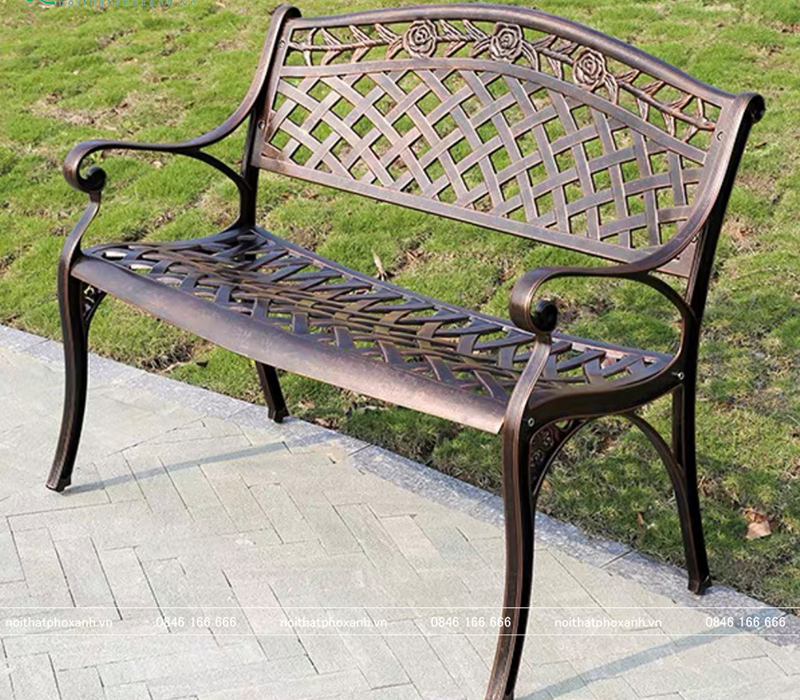 Ghế c&ocirc;ng vi&ecirc;n nh&ocirc;m đ&uacute;c s&acirc;n vườn ngo&agrave;i trời GCV-130HHD